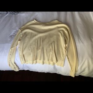Brandy Melville Pale Yellow Thermal Long Sleeve